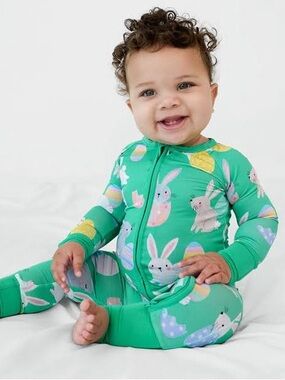 Little Sleepies Hoppy Days Green Bunny & Easter Zippy 12-18